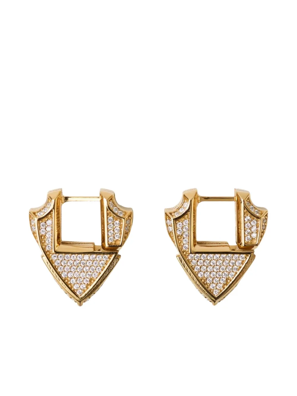 Burberry Shield pavé-zetting oorbellen - Goud