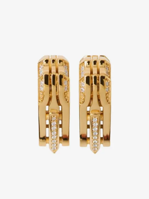 Burberry small shield pavé earrings