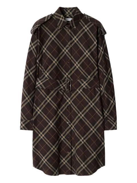 Burberry robe-chemise en flanelle à carreaux