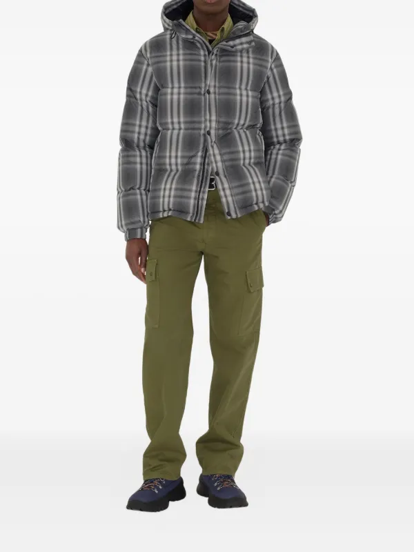 Burberry チェック パデッドジャケット | グレー | FARFETCH JP