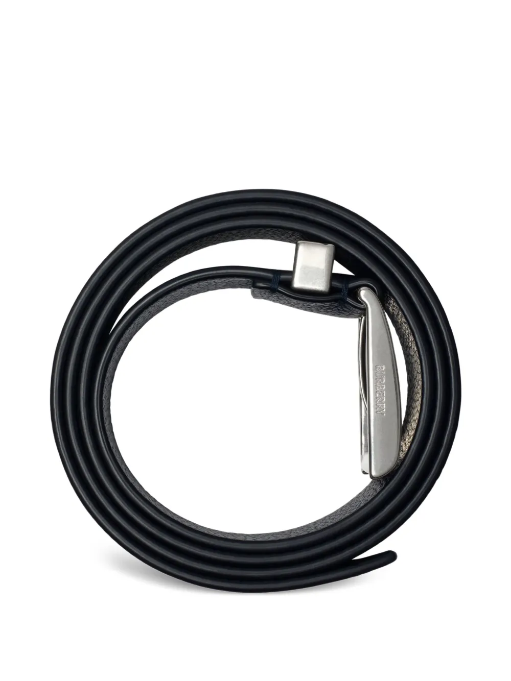 Burberry Leren riem met gegraveerde ruiten - Blauw