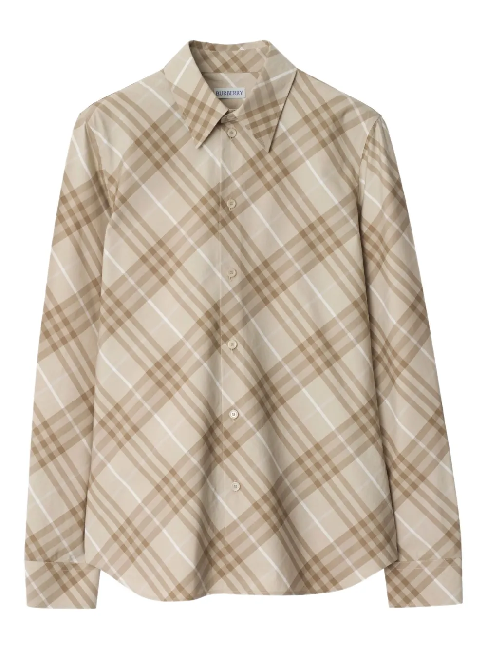 Burberry Geruit katoenen blouse Beige
