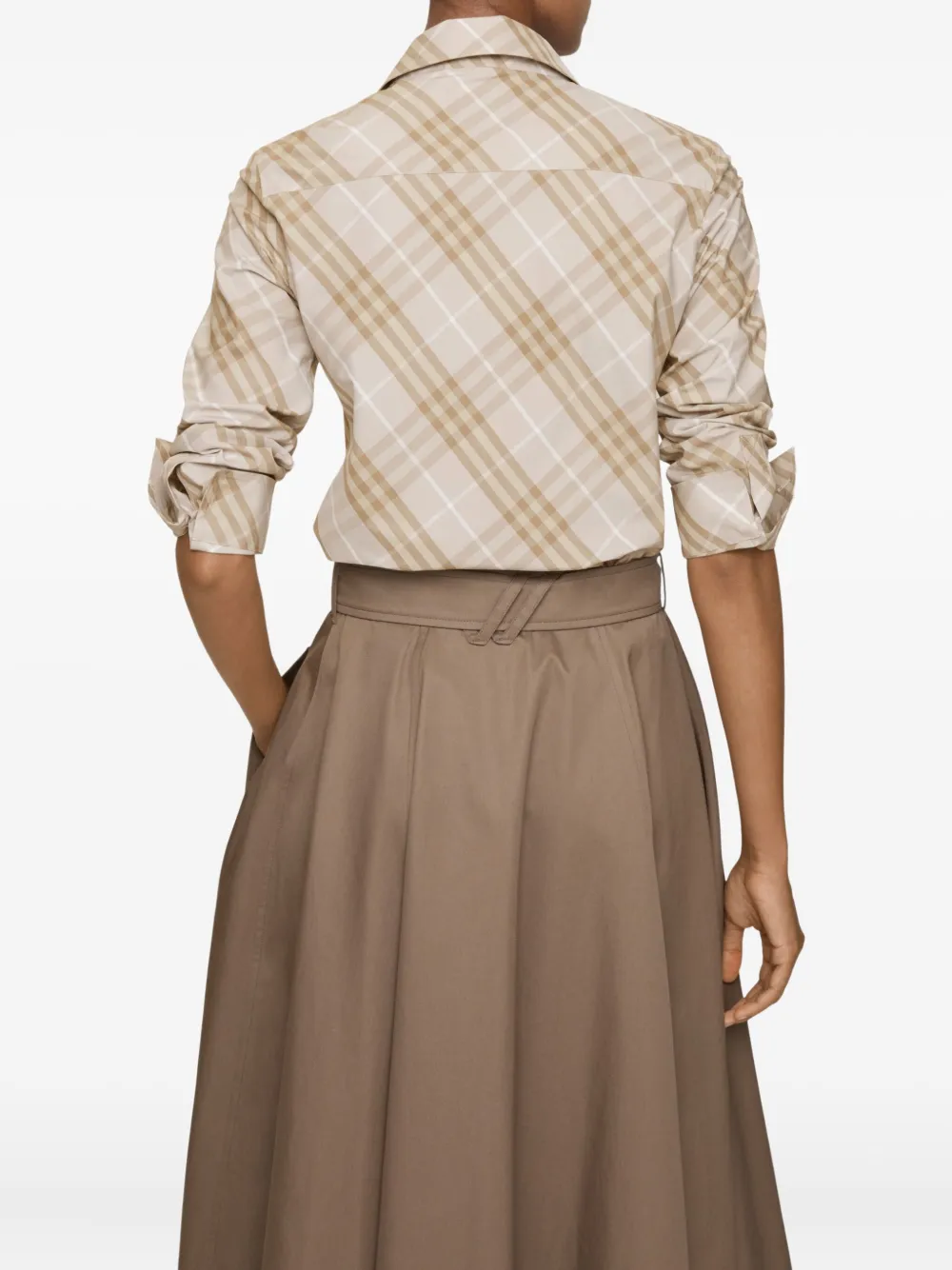 Burberry Geruit katoenen blouse Beige