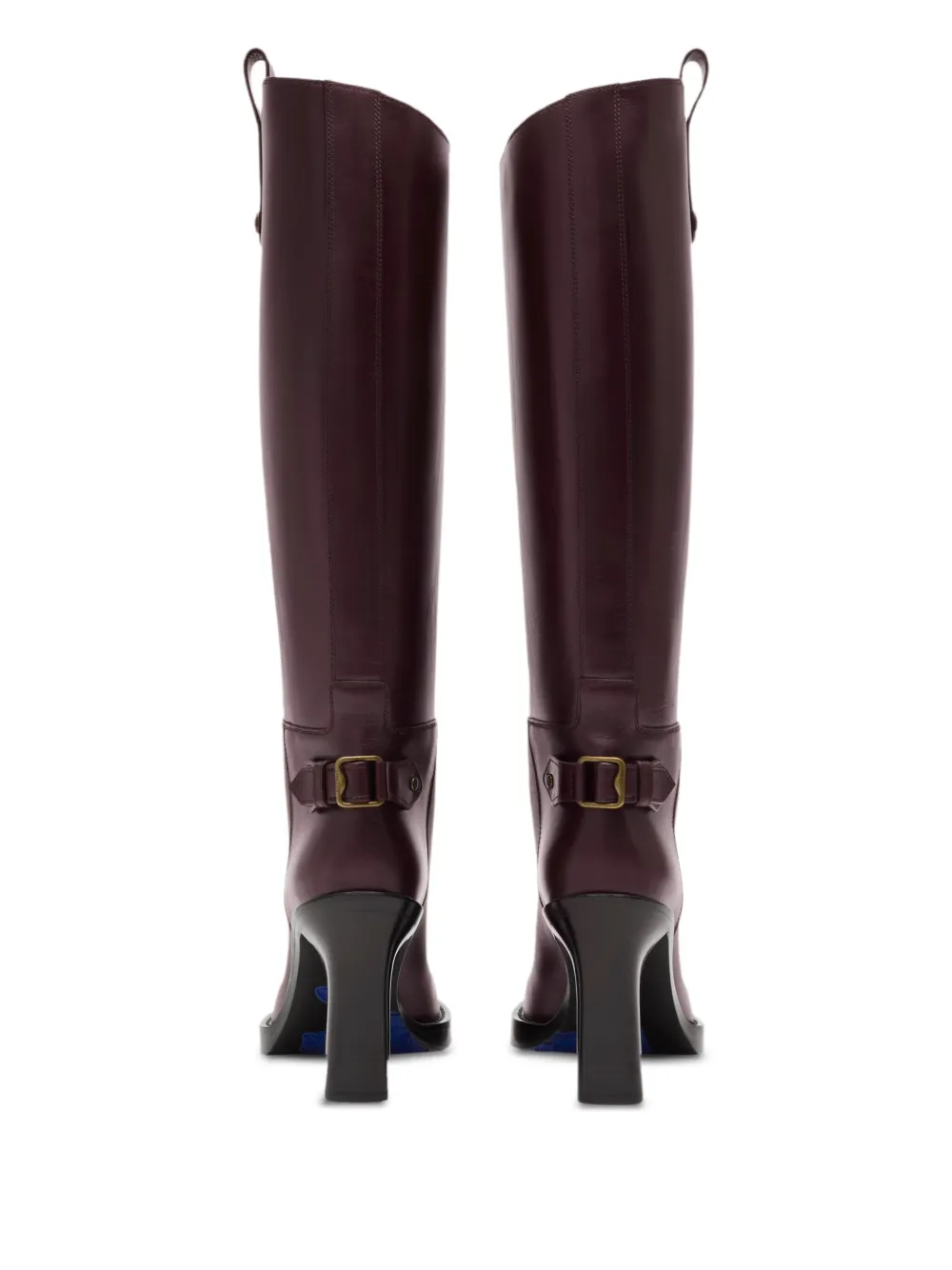 Burberry Cavalier 85 Leather Knee-high Boots In Burgundy