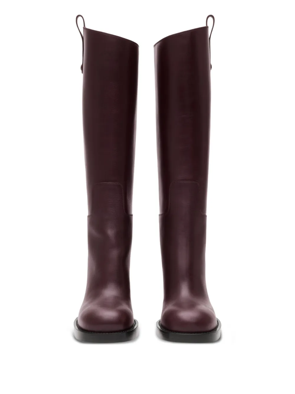 Burberry Cavalier 85 Leather Knee-high Boots In Burgundy