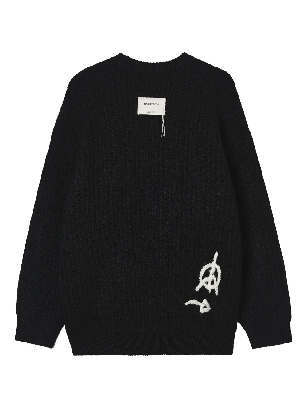 FIVE CM ribbed-knit crew-neck sweater - Zwart