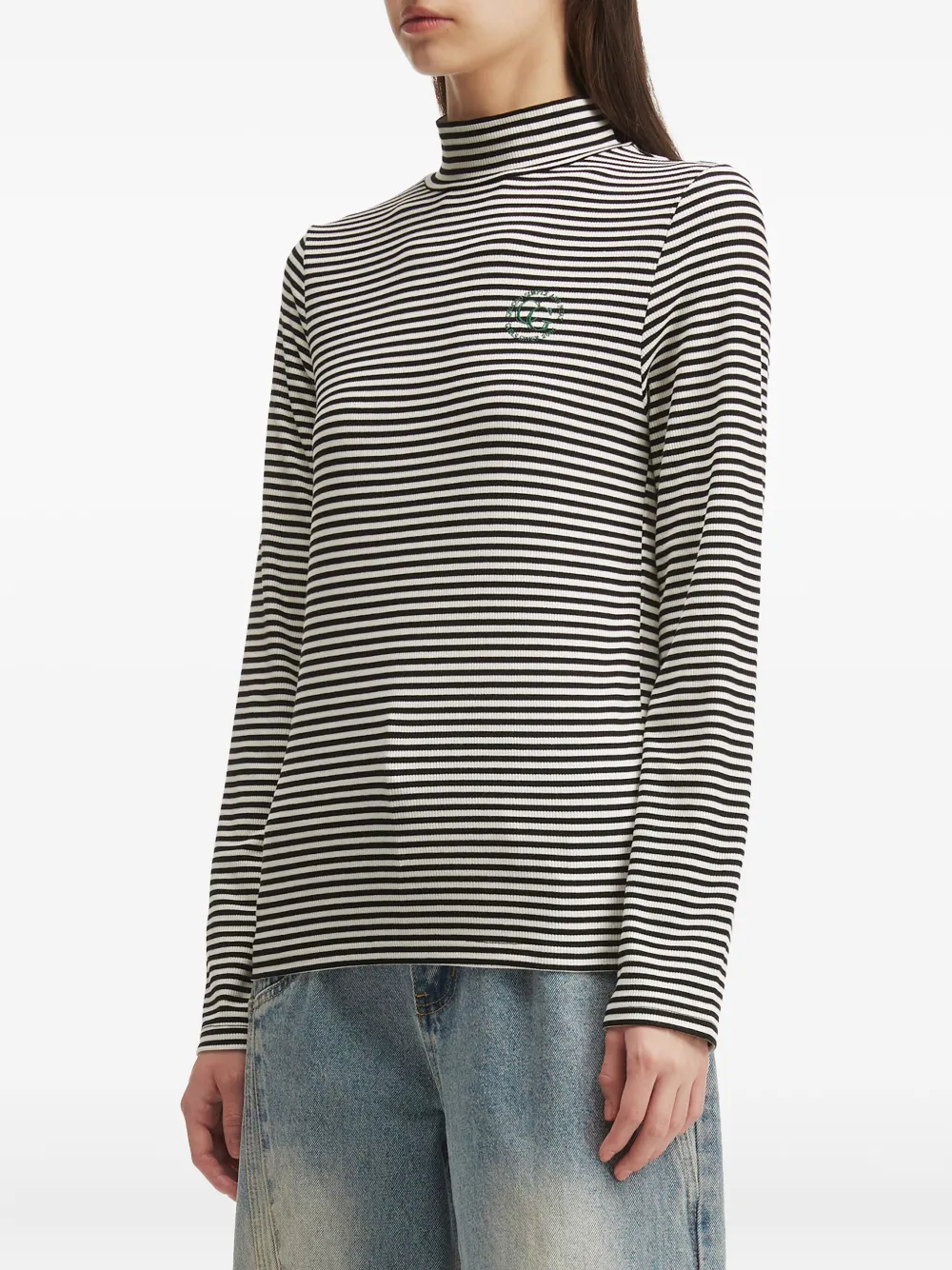 Chocoolate Ribbed High-neck T-shirt In Gray