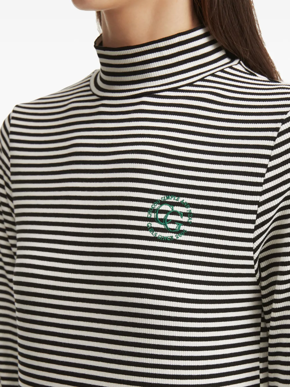 Chocoolate Ribbed High-neck T-shirt In Gray