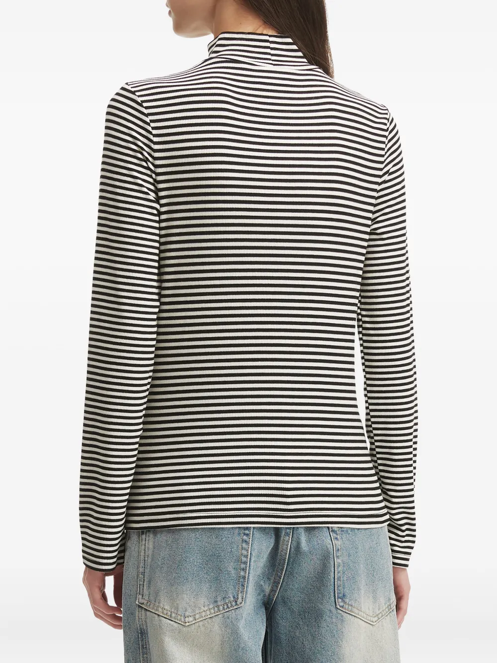 Chocoolate Ribbed High-neck T-shirt In Gray