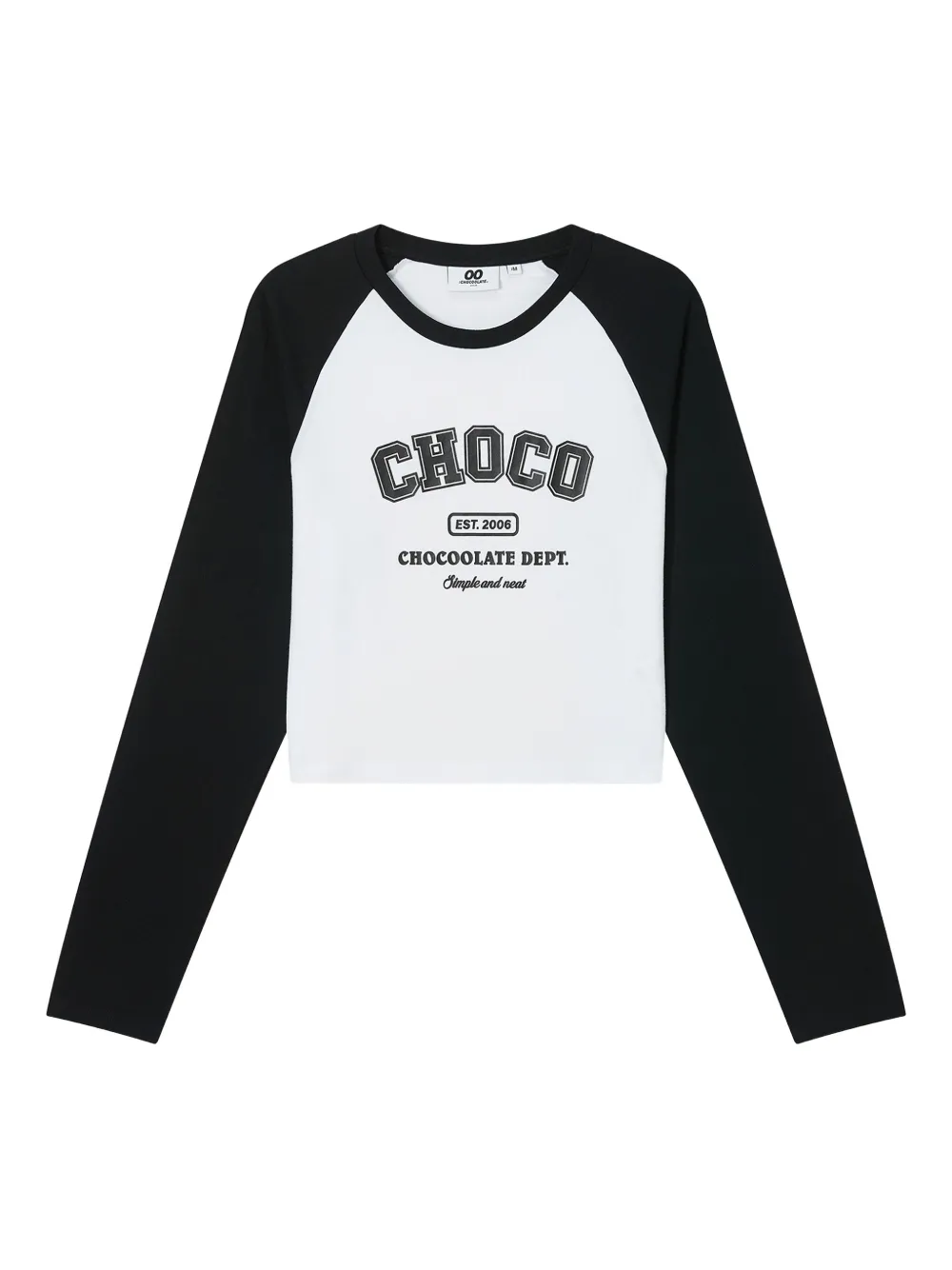 Chocoolate Raglan-sleeve Cropped T-shirt In Black