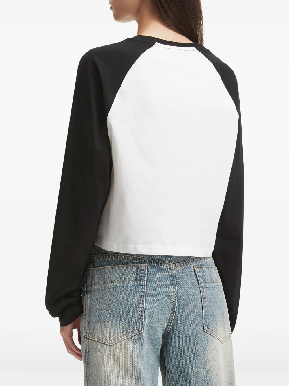 Chocoolate Raglan-sleeve Cropped T-shirt In Black