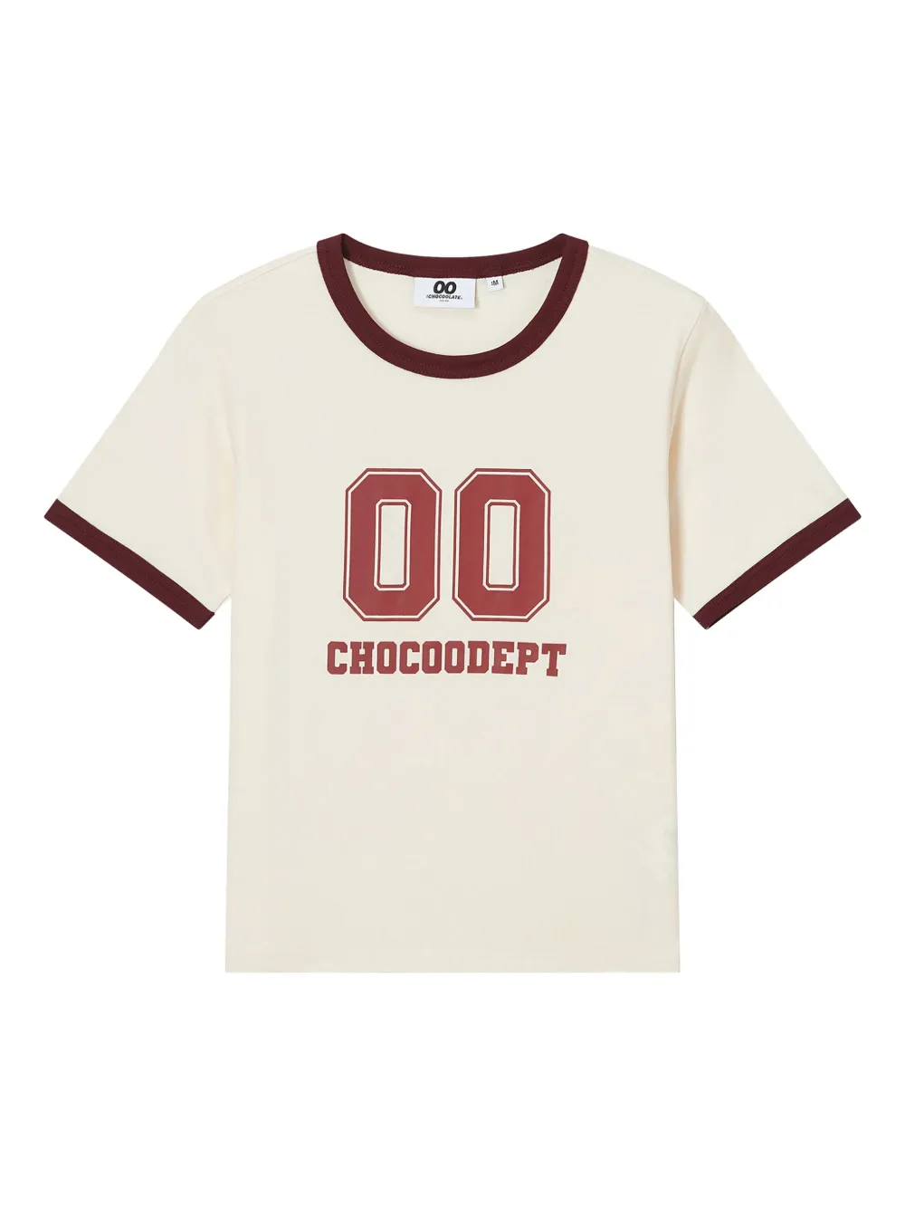 Chocoolate Ringer-neckline Graphic T-shirt In Neutral