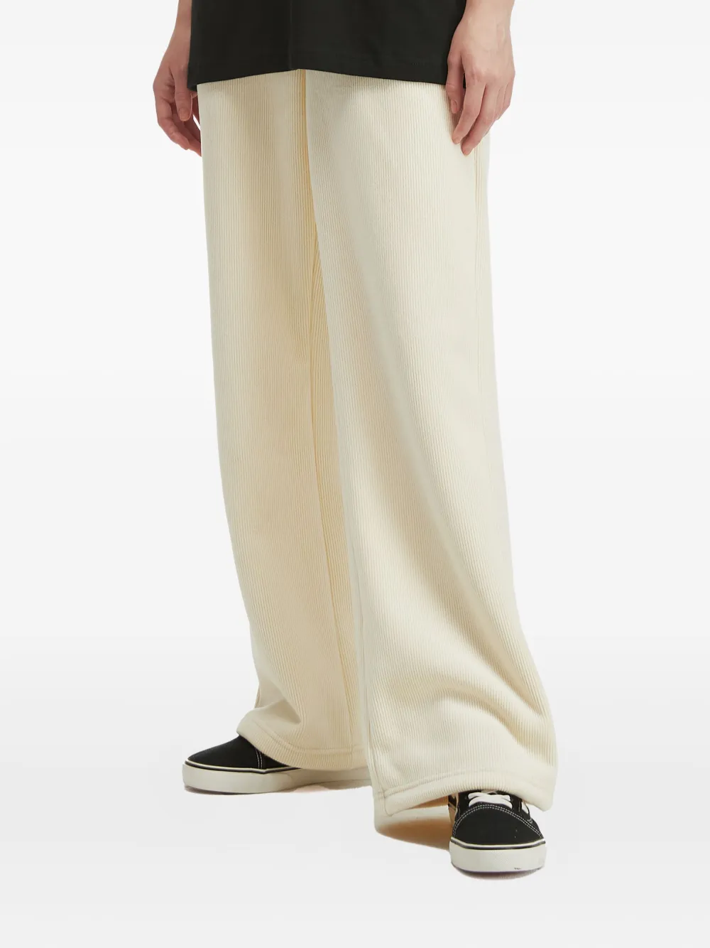 Chocoolate Ribbed Track Pants In White