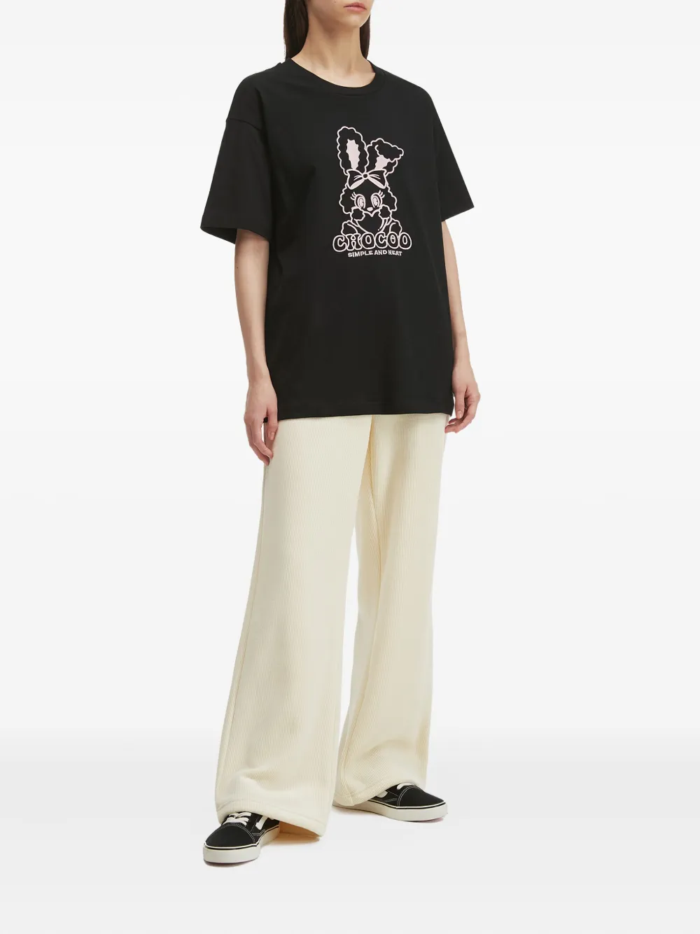 Chocoolate Ribbed Track Pants In White