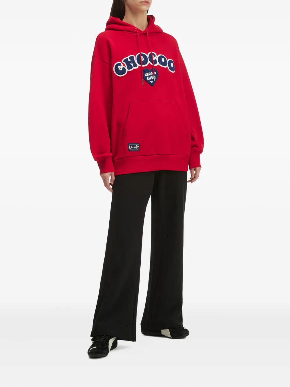 CHOCOOLATE appliqué-embellished hoodie - Rood