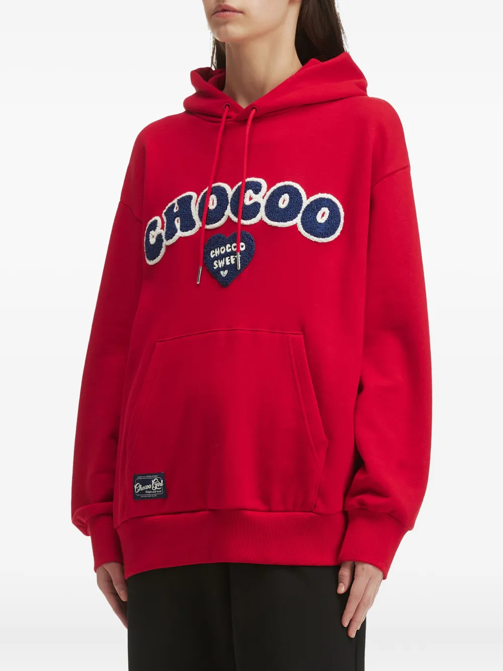 Chocoolate Appliqué-embellished Hoodie In Red