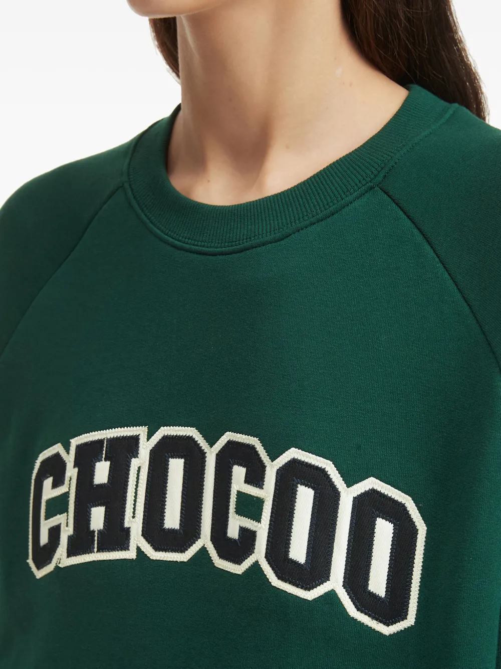 Chocoolate Raglan-sleeve Logo Sweatshirt In Green