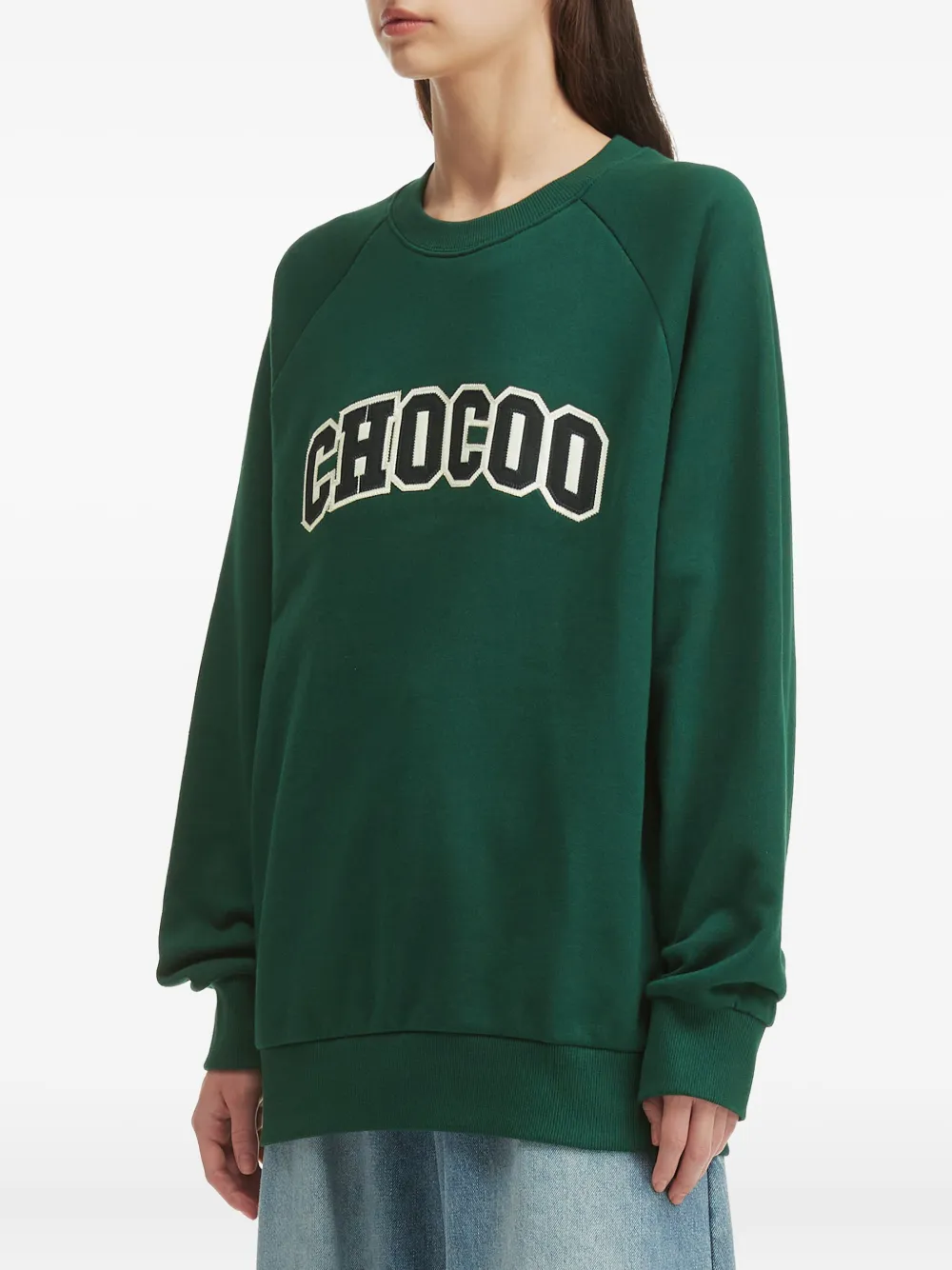 Chocoolate Raglan-sleeve Logo Sweatshirt In Green