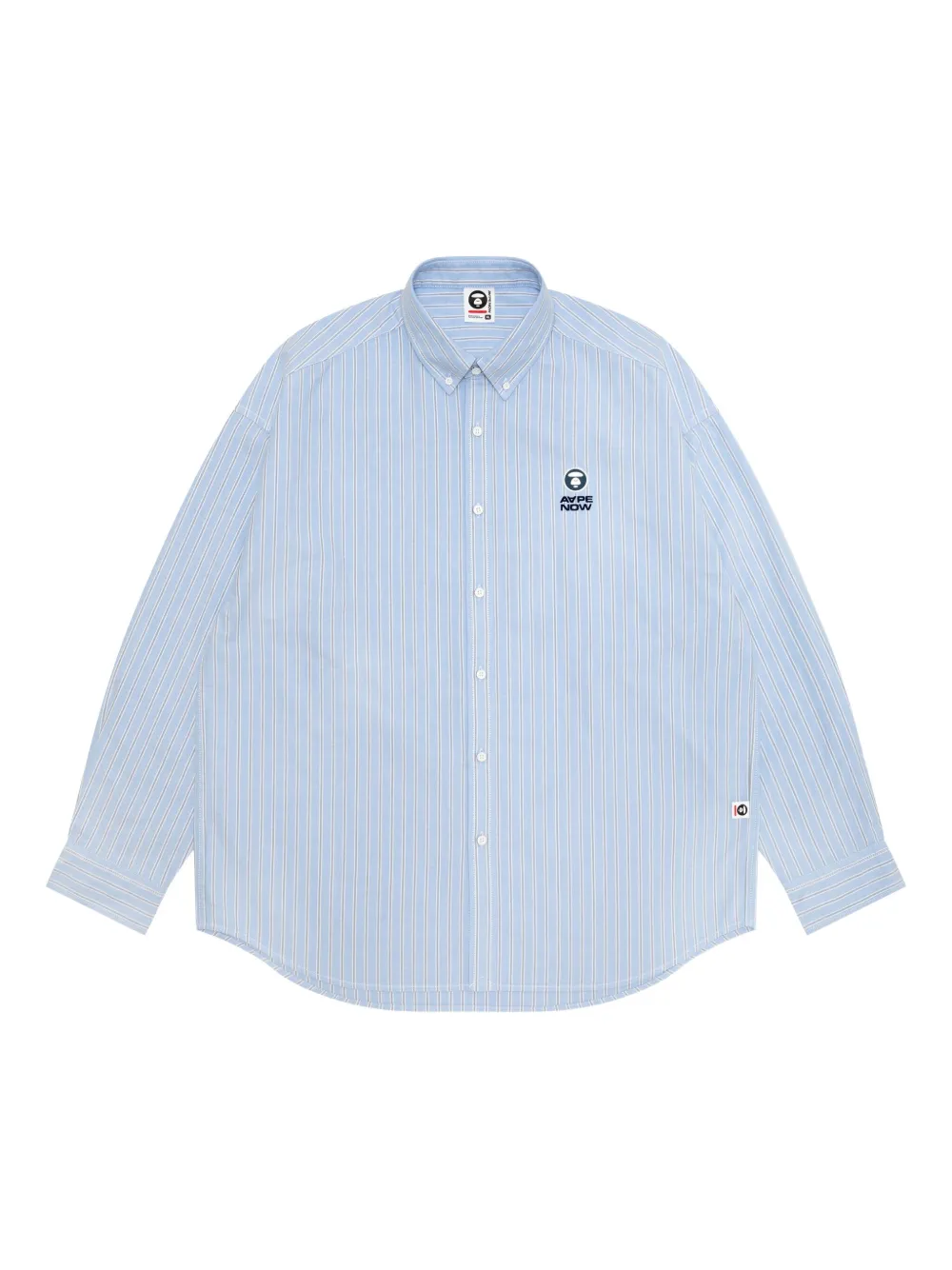 striped logo-embroidered shirt
