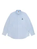 AAPE BY *A BATHING APE® striped logo-embroidered shirt - Blue
