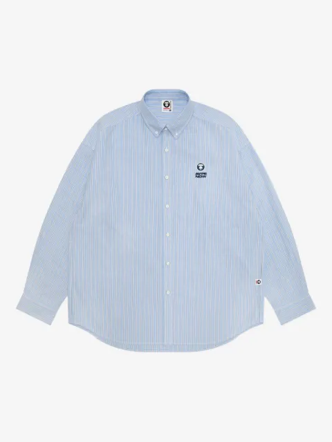 AAPE BY *A BATHING APE® chemise rayée à logo brodé