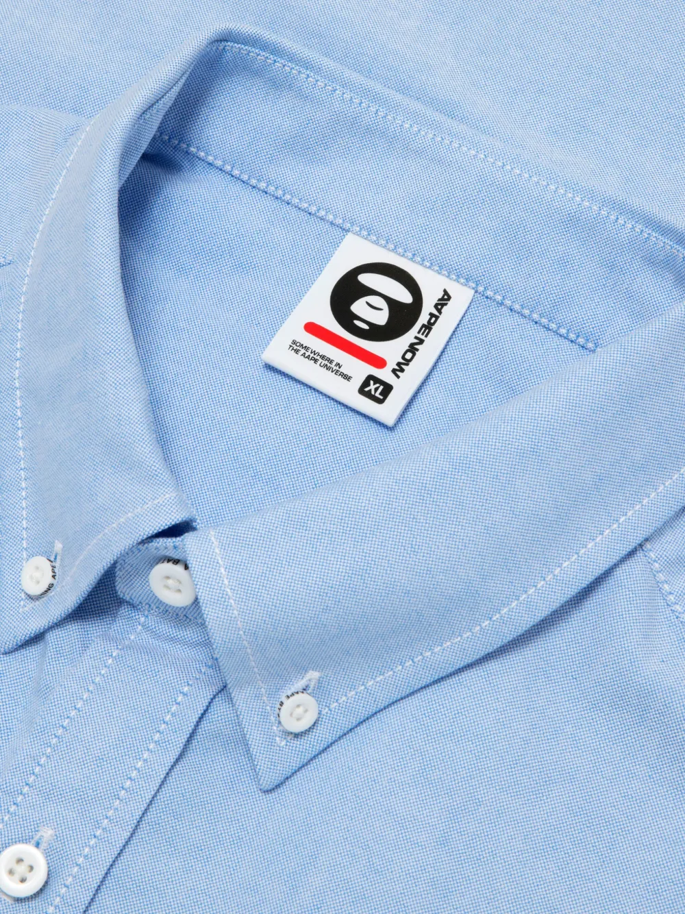 AAPE BY *A BATHING APE logo-embroidery shirt Blauw