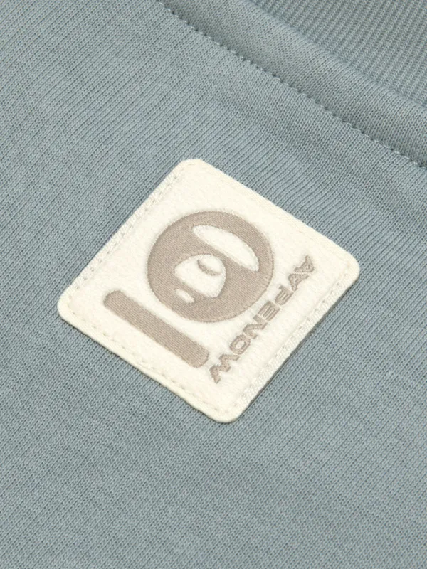 AAPE BY *A BATHING APE® Ape Now Logo Sweatshirt Grey FARFETCH IN