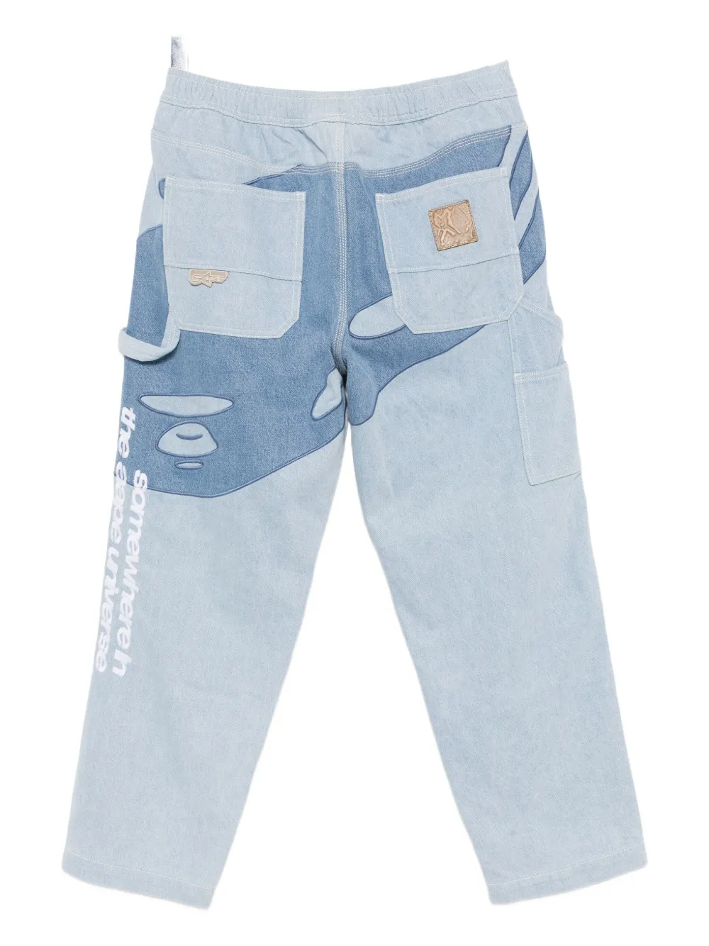 AAPE BY *A BATHING APE logo-patch trousers - Blauw