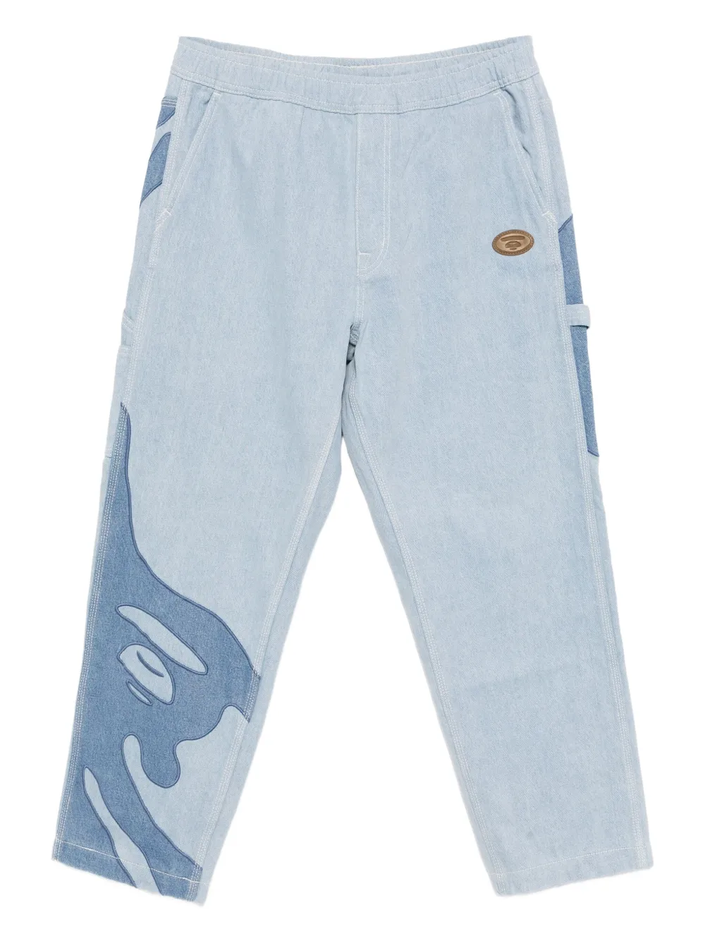 AAPE BY *A BATHING APE® logo-patch trousers | Blue | Image 1