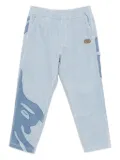 AAPE BY *A BATHING APE® logo-patch trousers - Blue