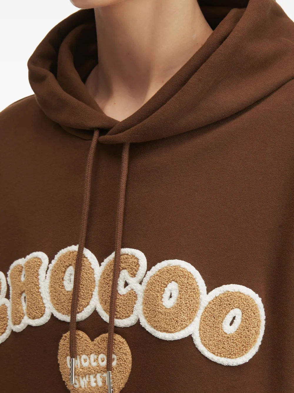 Chocoolate Embroidered-logo Hoodie In Brown