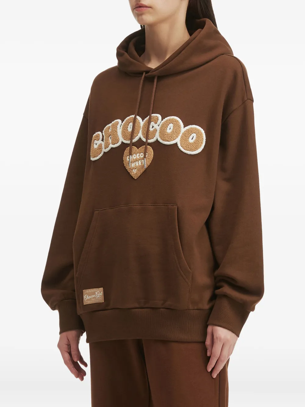 Chocoolate Embroidered-logo Hoodie In Brown