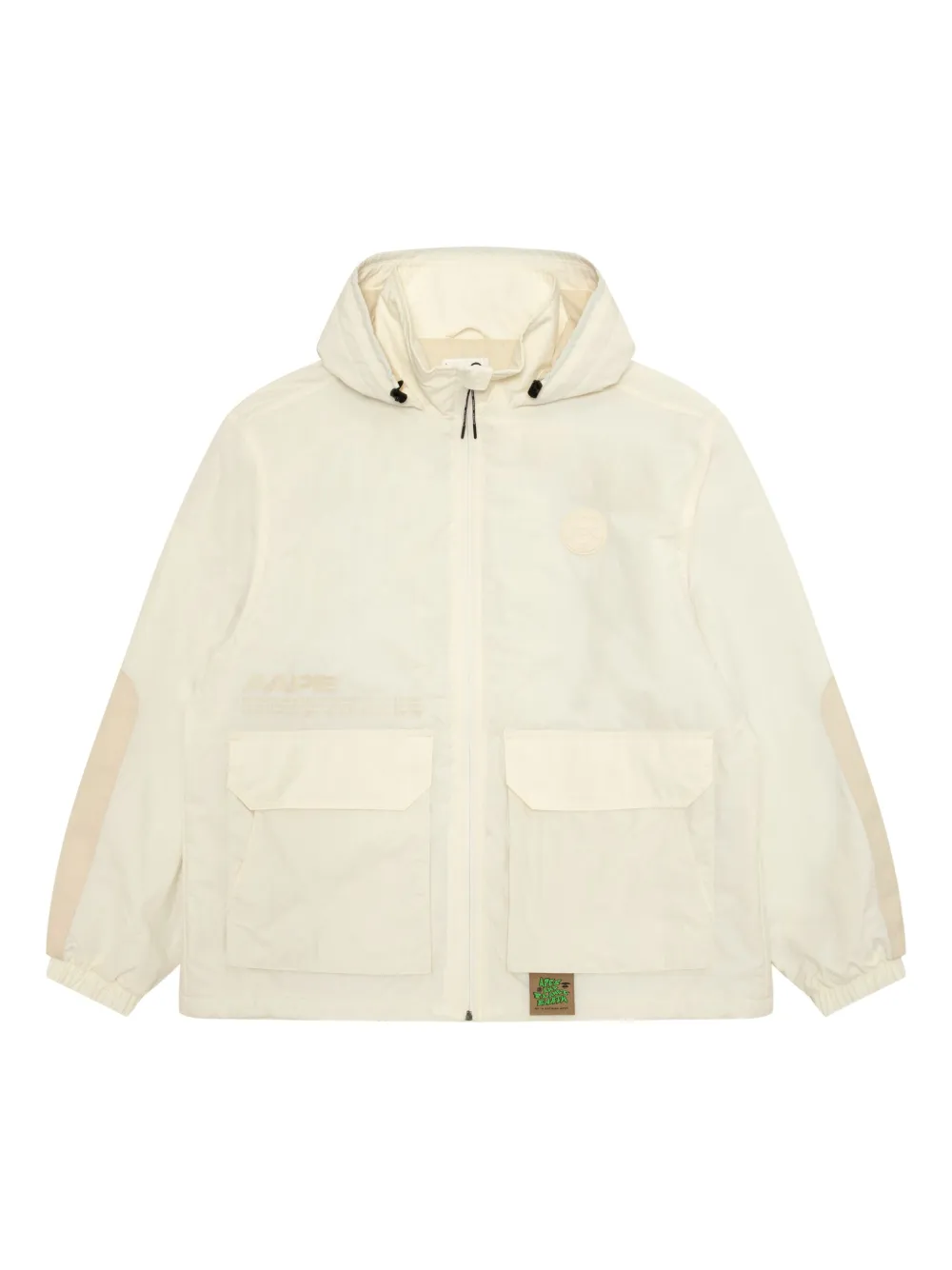 AAPE BY *A BATHING APE hooded logo-patch jacket Beige