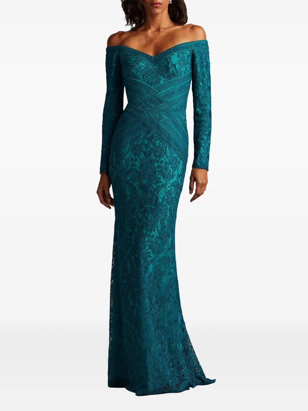 Tadashi Shoji Ishana Gown Dress In Green