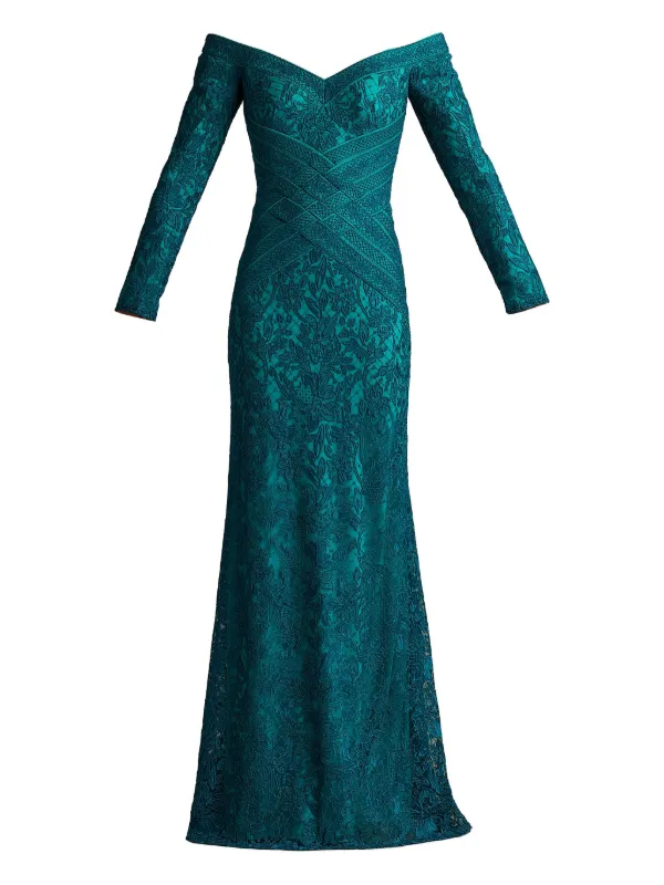 Tadashi Shoji Ishana Gown Dress Blue FARFETCH IN