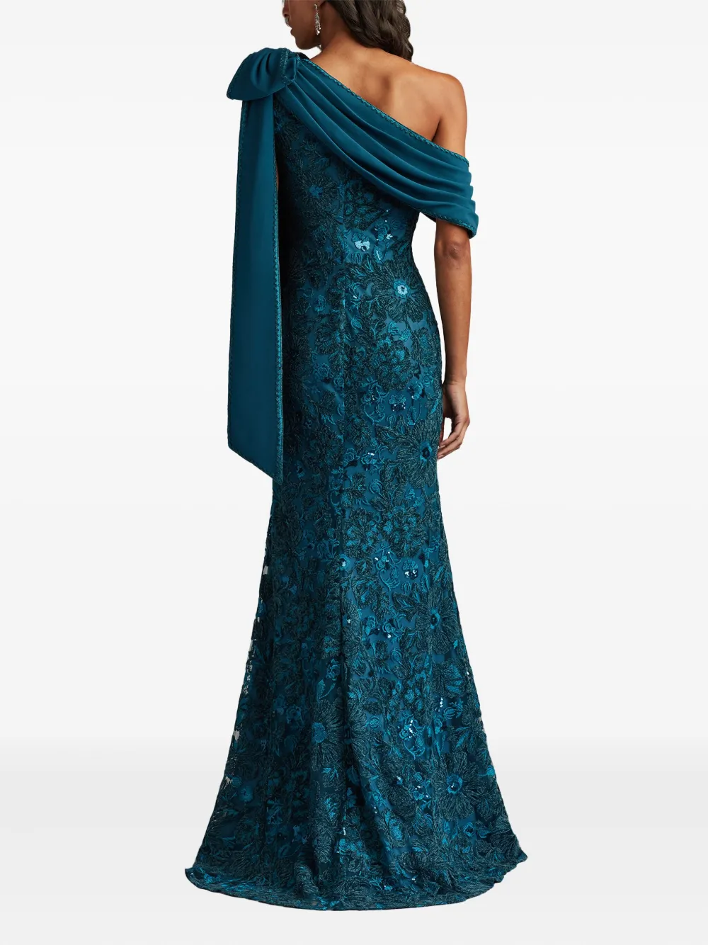 Tadashi Shoji Maxi-jurk met pailletten en bloemen Blauw