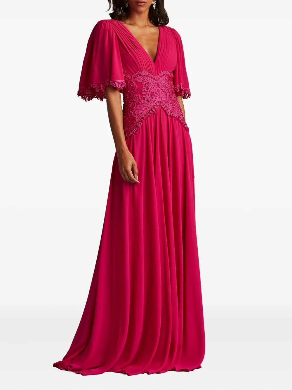 Tadashi Shoji Indira maxi-jurk met borduurwerk - Roze