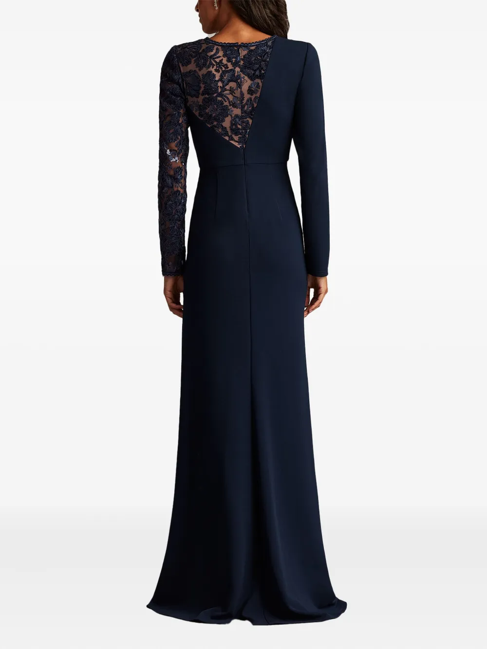 Tadashi Shoji Floral-lace Maxi Dress In Blue