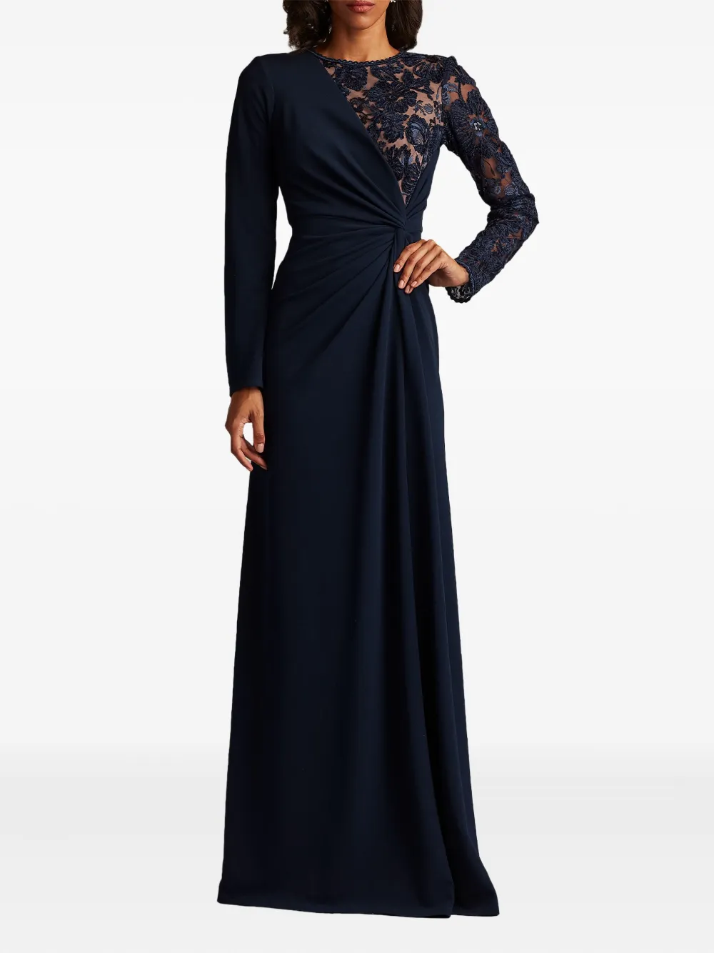 Tadashi Shoji Jurk met bloemenkant - Blauw