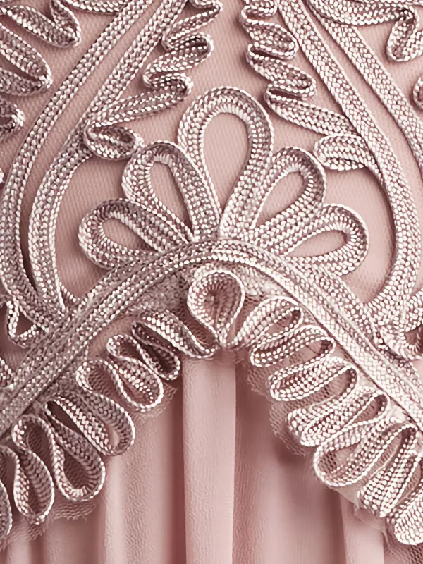 Tadashi Shoji Pleated lace-insert Midi Dress | Pink | FARFETCH