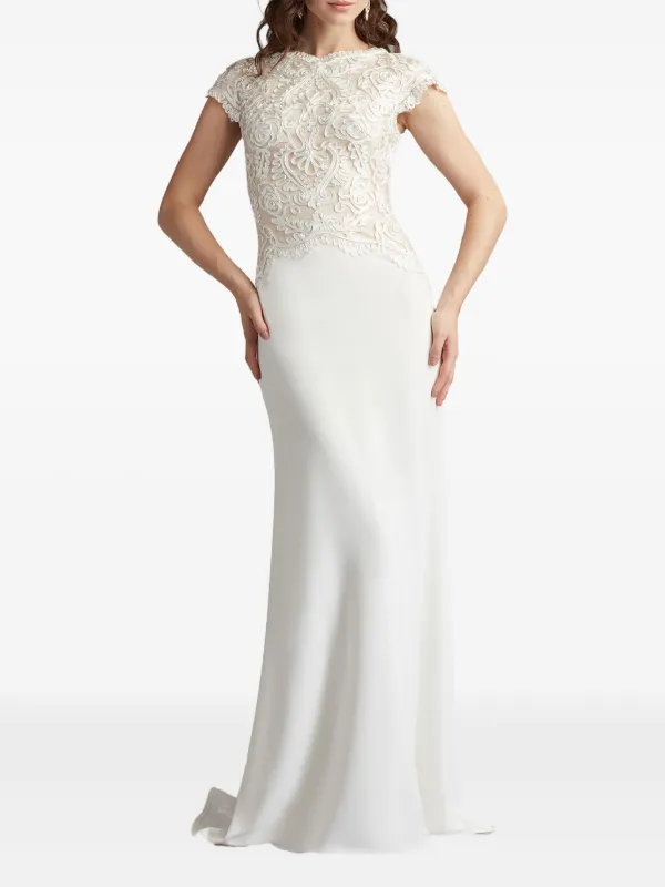 Tadashi Shoji Isadora Embroidered Dress | White | FARFETCH