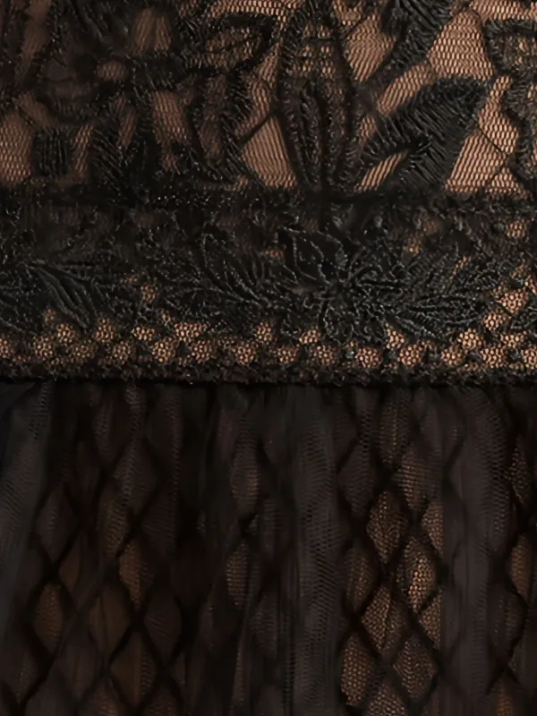 TADASHI SHOJI Size2　黒 Tadashi Shoji Shoji Embroidered Tiered Ruffle Dress | Black