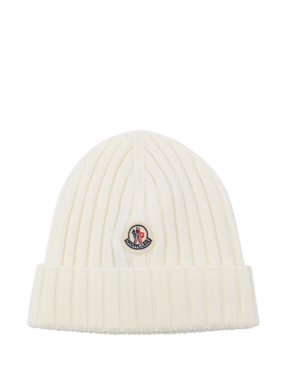 Moncler Enfant ribbed-knit beanie hat Beige
