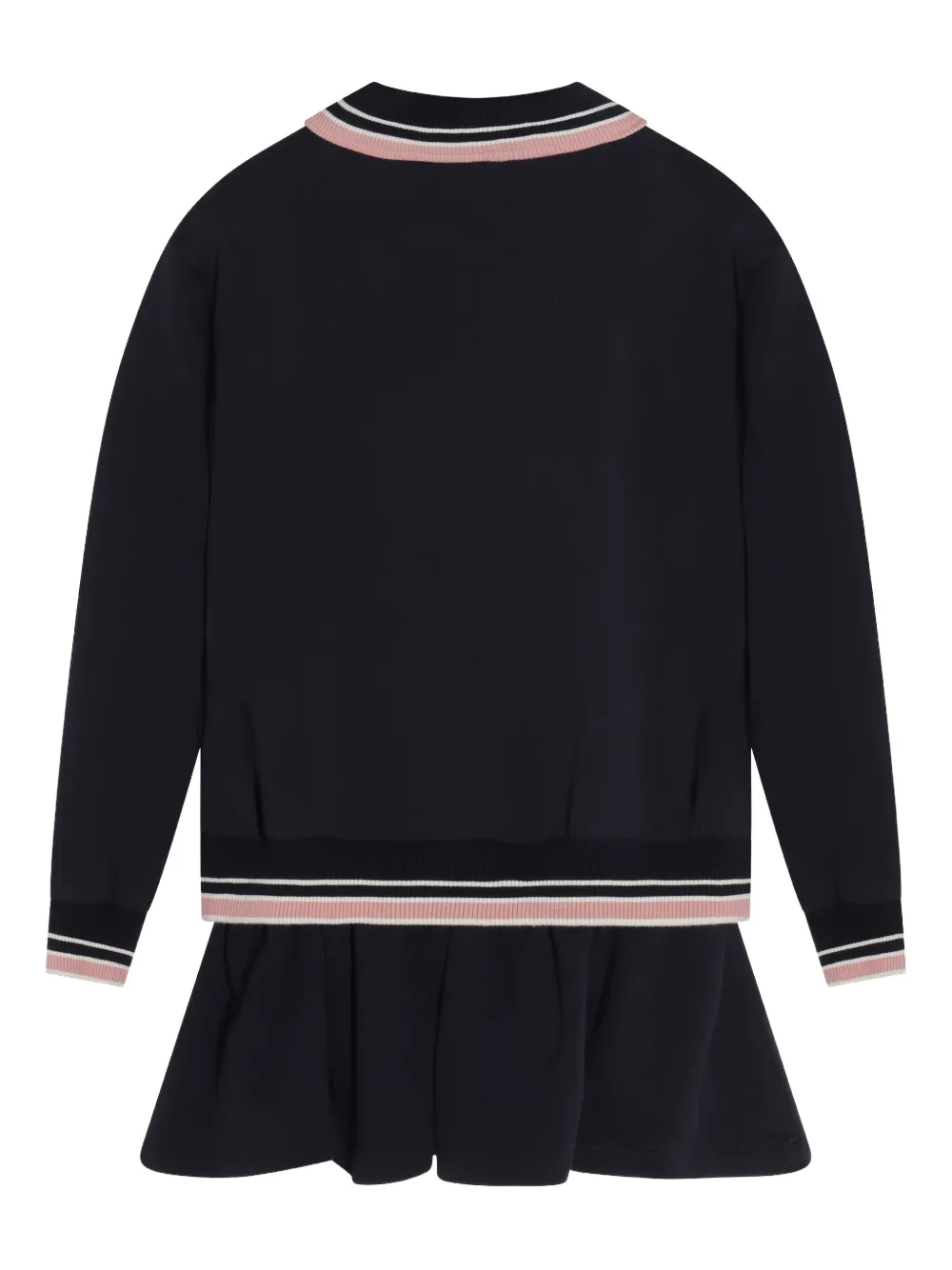 Moschino Kids polo-collar logo-print dress Zwart