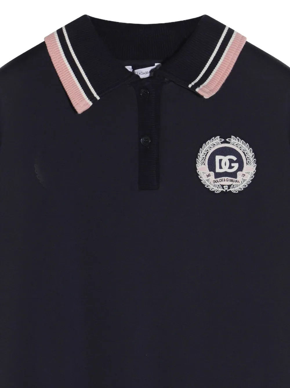 Moschino Kids polo-collar logo-print dress Zwart