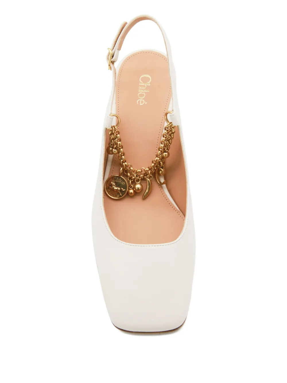 Chloé 55mm charm-chain pumps White