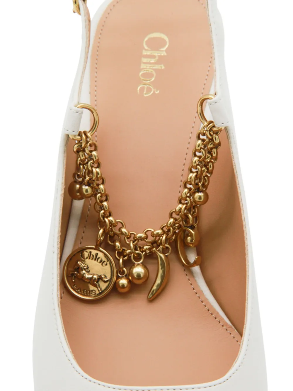 Chloé 55mm charm-chain pumps White