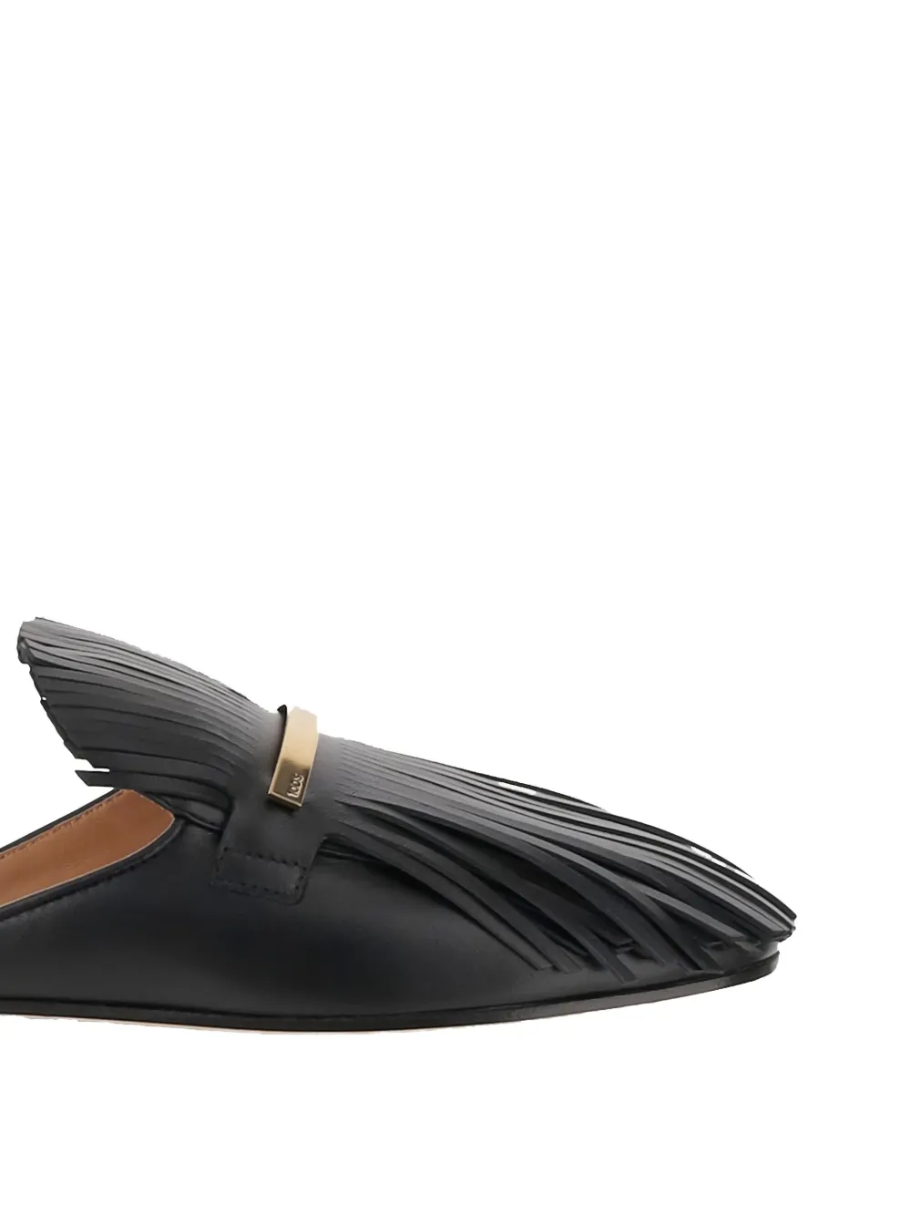 Tod's fringed leather mules Black
