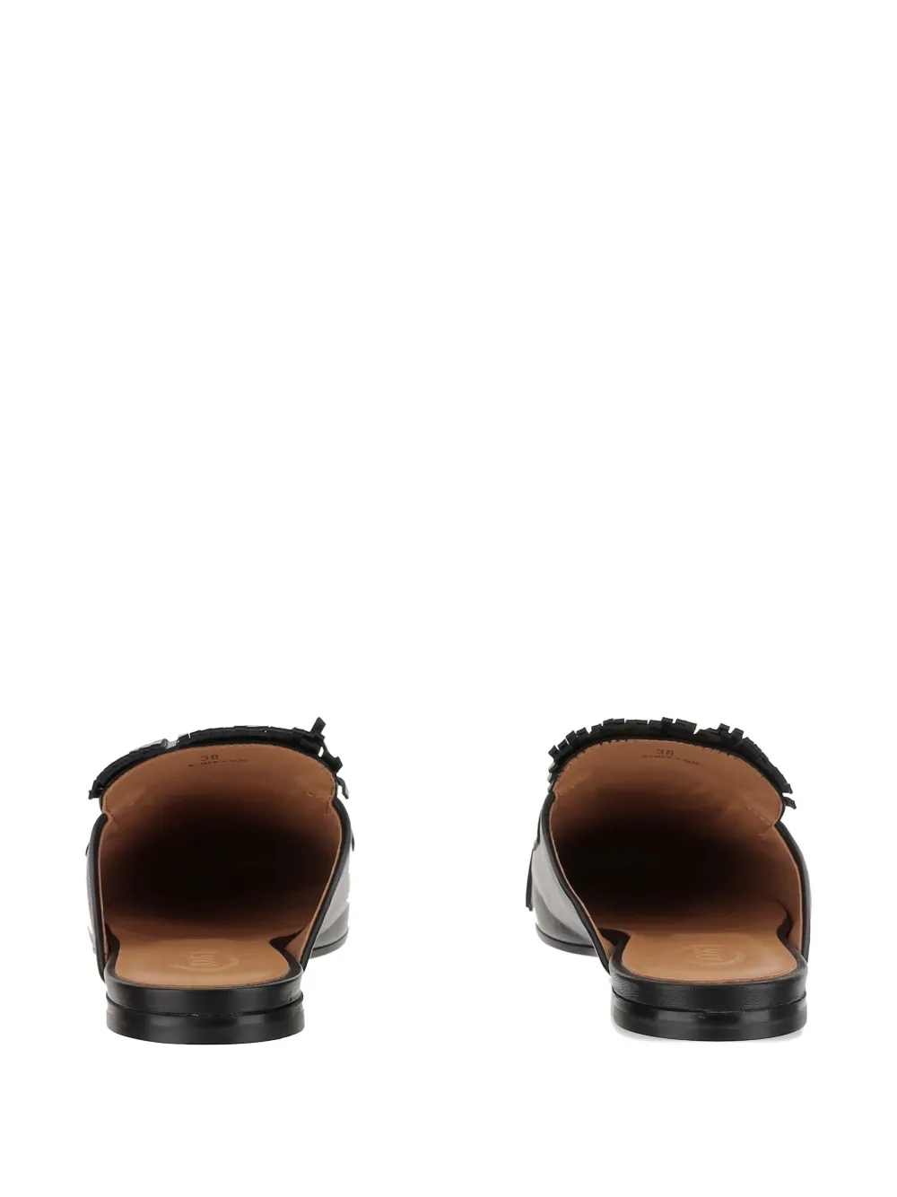 Tod's fringed leather mules Black