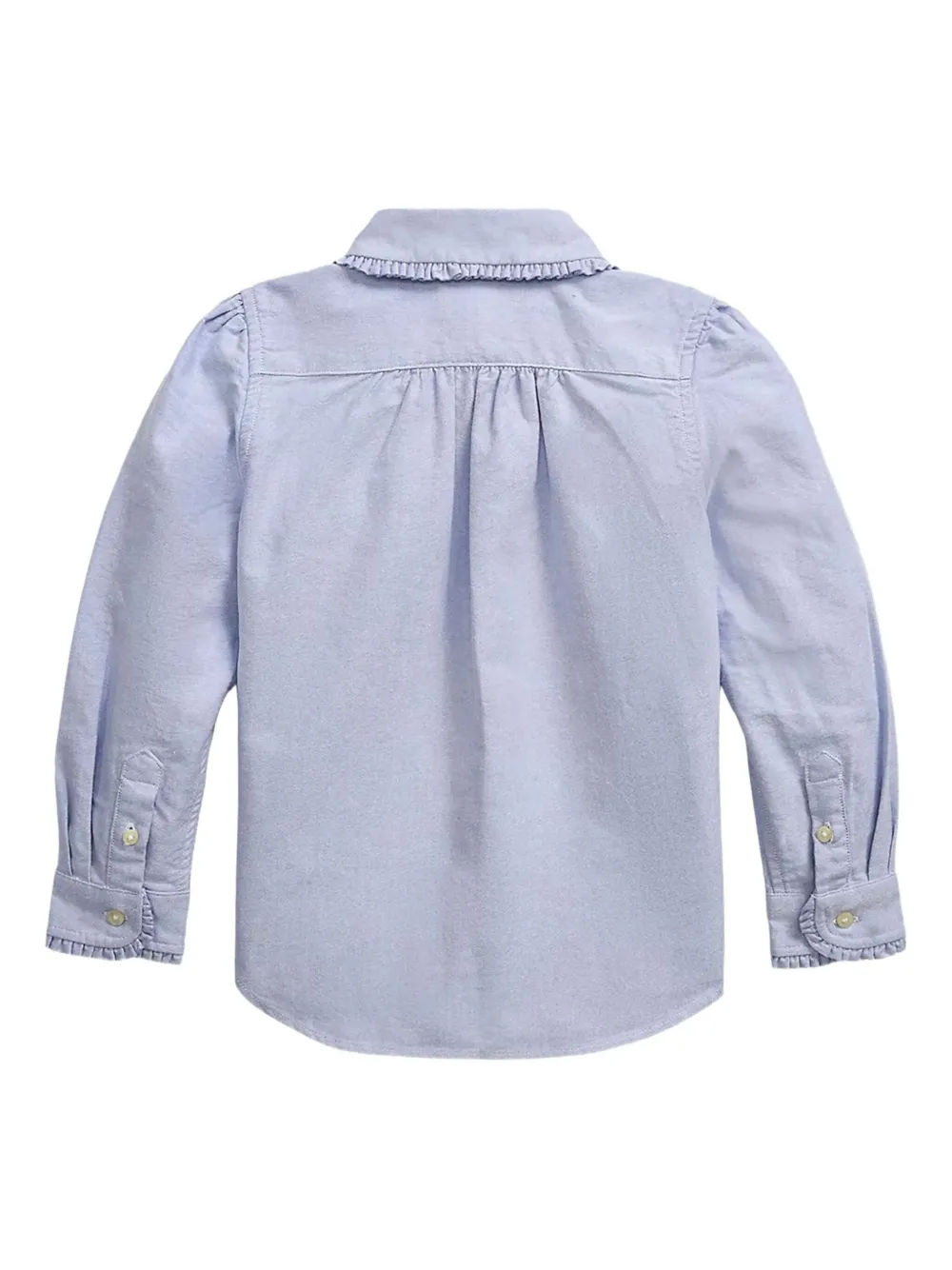 POLO RALPH LAUREN KIDS ruffled-collar cotton shirt Blauw